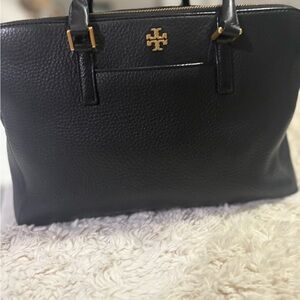 Tory Burch Black Pebbled Leather Tote